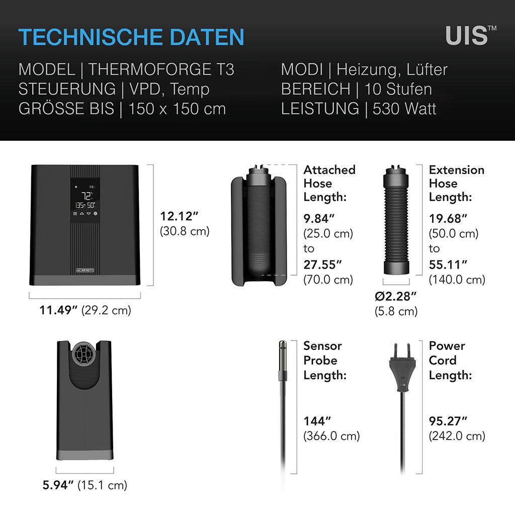 AC Infinity - THERMOFORGE T3, Heizgerät für Pflanzen