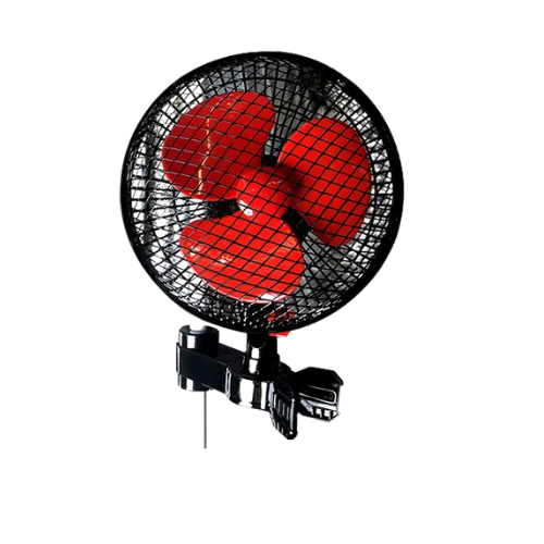 Clip- Ventilator Oszillierend Schwarz/Rot 20W / Ø 20cm Grow Ventilator
