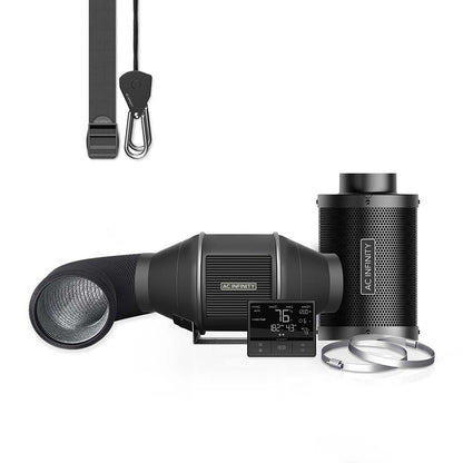 Luftfilter-Set PRO 100 mm, Inline-Ventilator mit Smart Controller und Aktivkohlefilter